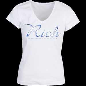 Image of Jackie Mack RICH Women's V Neck Tee Shirt