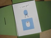 Image of 3 pack: hand collaged "I Love You" cards