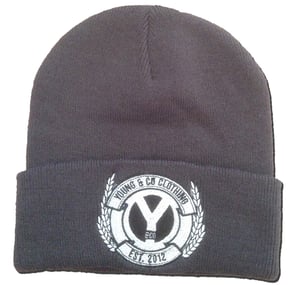 Image of Charcoal Grey Crest Embroidered Beanie