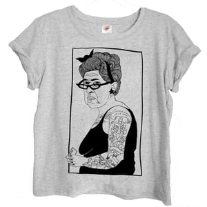 Image of Tattoo lady Womens T-shirt hand printed by Emilythepemily. 