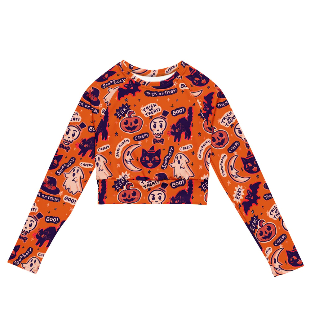 Image of Vintage Halloween Long Sleeve Crop Top