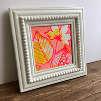 Image 4 of Framed Mixed Media Wall Art, Coral, Yellow and Fluorescent Pink,  6.5 x 6.5 Inch Frame 