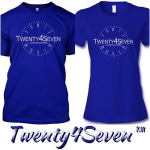 Image of Royal Blue/White "Twenty4Seven Logo" Tee (Men & Women's)