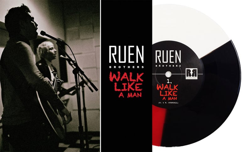 Image of 'Walk Like A Man' 7" tricolour vinyl