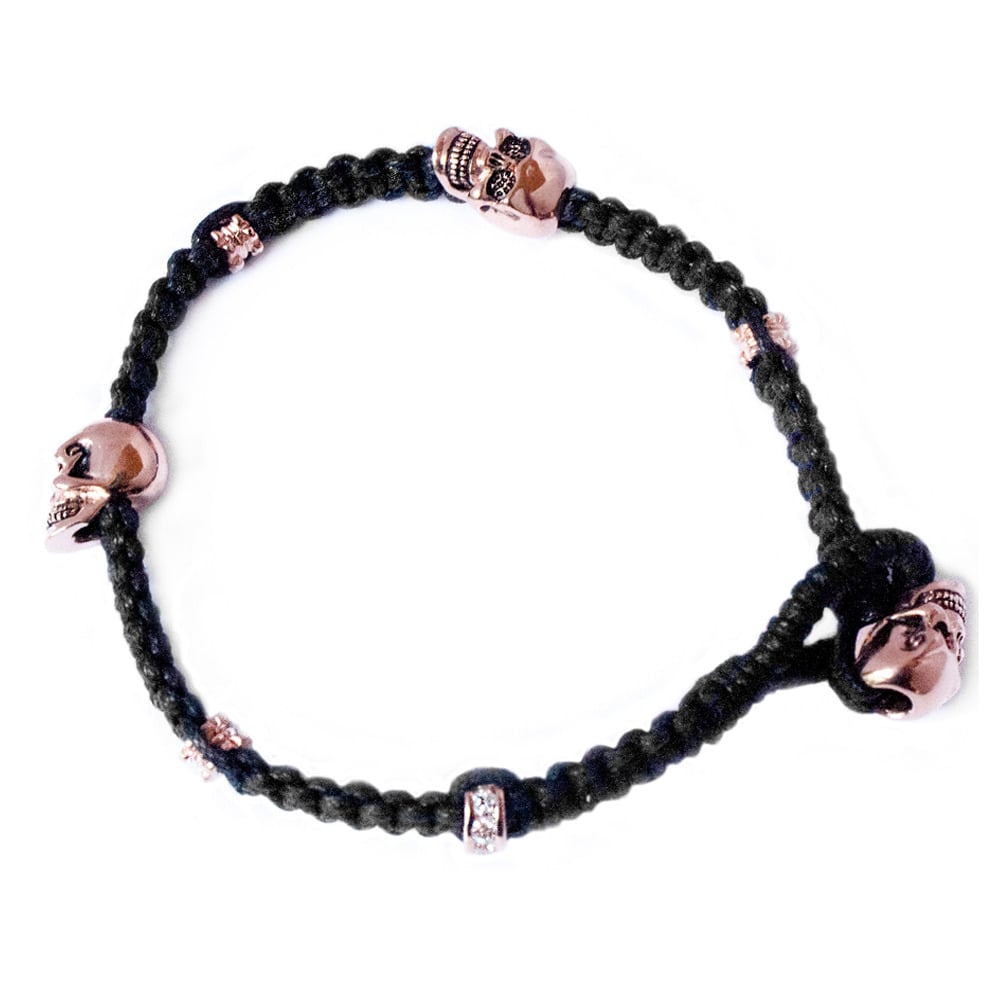 Image of NEW Bitten Lip Black (with rose gold skulls) 'Don't lose your head' bracelet