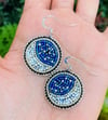 crescent moon circle earrings