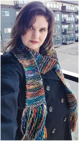 Image of Fringe It Fashion Scarf Knitting Pattern