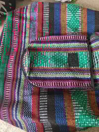 Image 3 of MALIA Mexican Baja woven fabric Backpack - GREEN