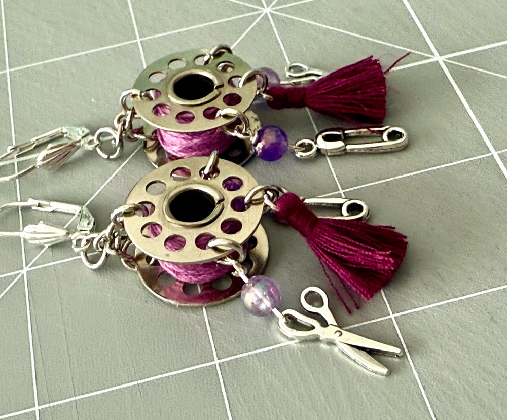 Image of Boho Bobbin Dangle Earrings