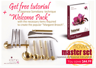 Image of Master lit for making silk flowers using 'Somebana' technique