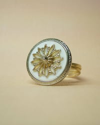 Image 4 of "Blush & Brass" vintage-style button ring