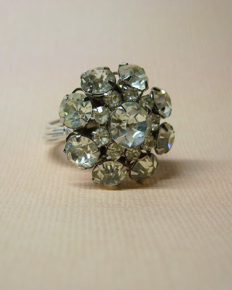 Image of "The Winter Queen" vintage button ring
