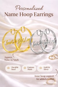 Image 2 of Custom Large Hoop Earrings