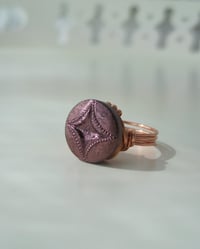 "Copper Star" vintage-style button ring