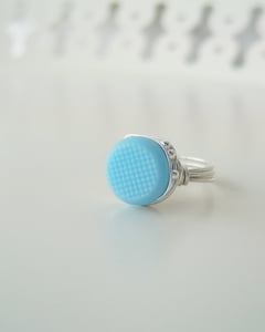 Image of "My Piece of Sky" vintage button ring