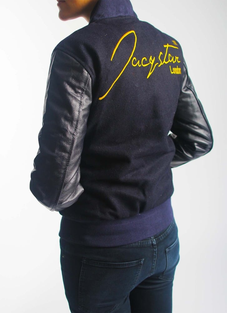 Image of Women's Branded Navy Varsity Jacket