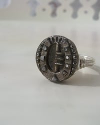 Image 2 of "the lucky one" antique button ring