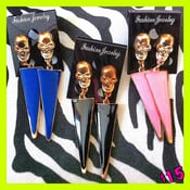 Image of Skull Tribal Triangle Earrings