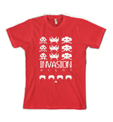 Image of INVASION ALERT ON A RED SHIRT 
