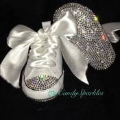 Image of White Converse crystal toe and bottoms Infant shoe