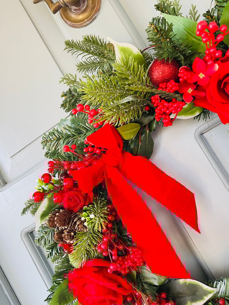 Image of 50cm Poinsettia with side bow 