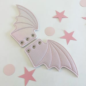 Image of Pink Iridescent Bat Wing Shoe Accessories 