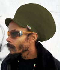Image 1 of Jah Roots Stretch Hats With Beak (Olive)