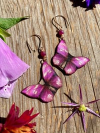 Image 2 of Ruby Butterfly Earrings