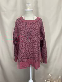 Image 1 of 90 DEGREE by reflex plum burgundy leopard sweatshirt 