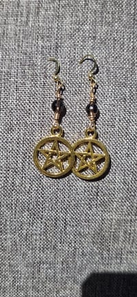 Image 1 of Smoky Pentacle Earrings
