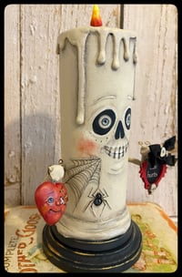 Image 2 of Spooky candle, Gothic Valentine heart creation