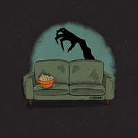 Image of Something is behind the couch 8x8 Print