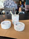 Jesmonite terrazzo: match strike pot and two tea light holder workshops.  