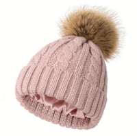 Image 8 of Satin Lined Pom Beanies 
