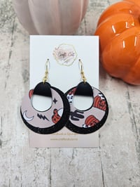 Image 1 of Halloween Cowboy Faux Leather Earrings