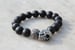 Image of Matte Black w/ Swarovski Crystal One Skull Bracelet