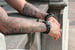 Image of Matte Black w/ Swarovski Crystal Two Skull Bracelet