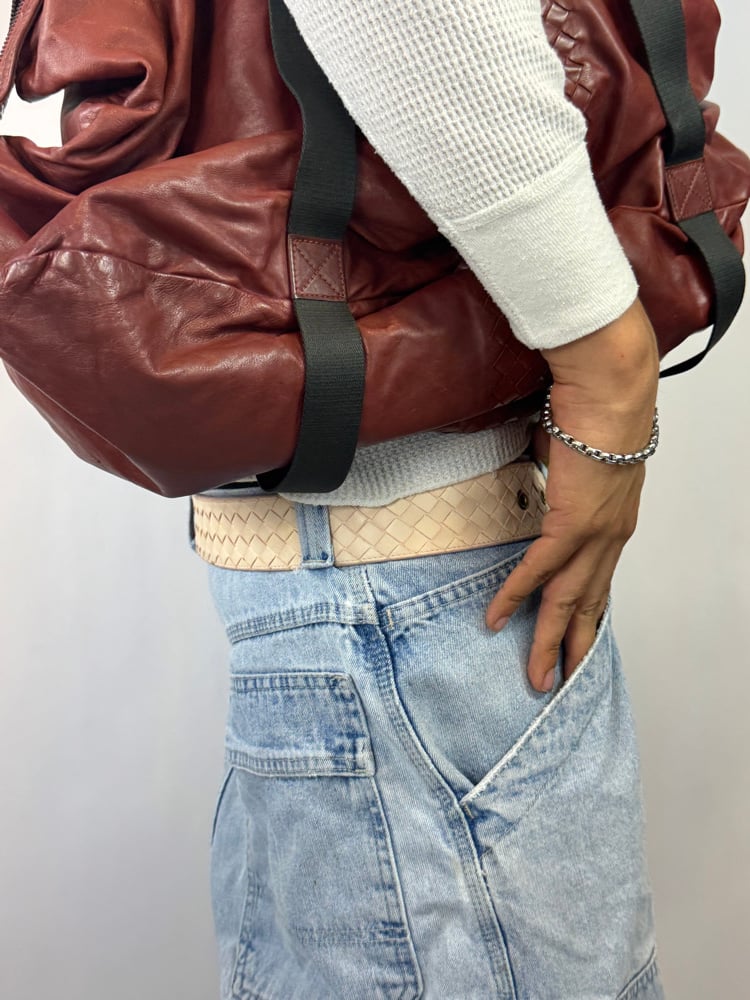 Image of Bottega Veneta Pink Weave Belt