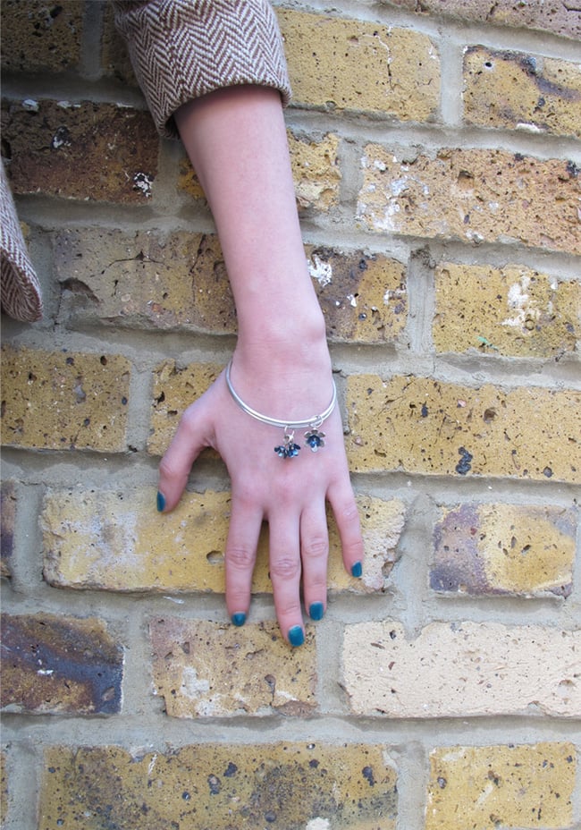 Springtime Forget-me-not charm bangle