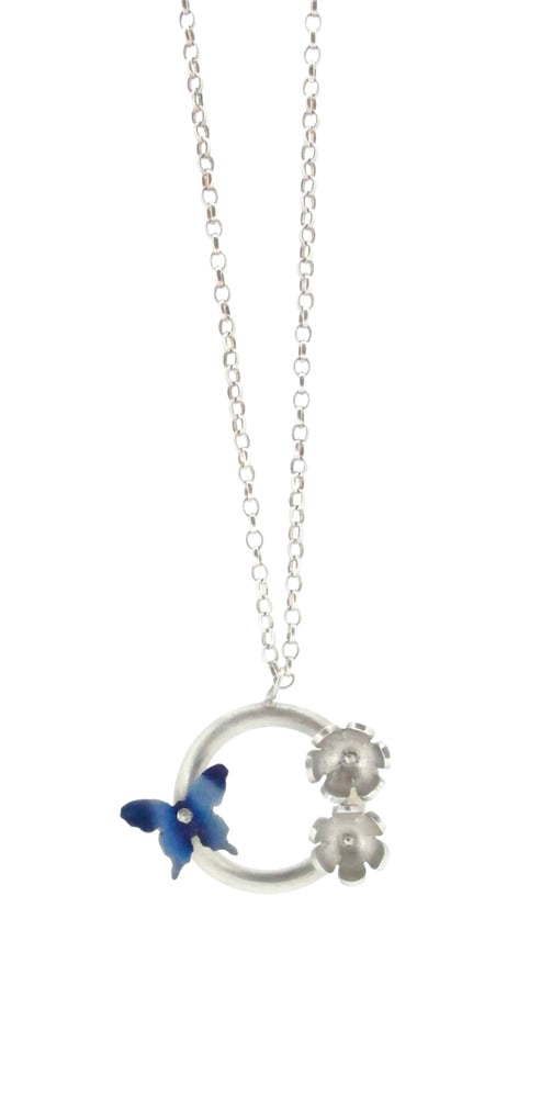 Image of Springtime Butterfly & Daisy Circlet Pendant