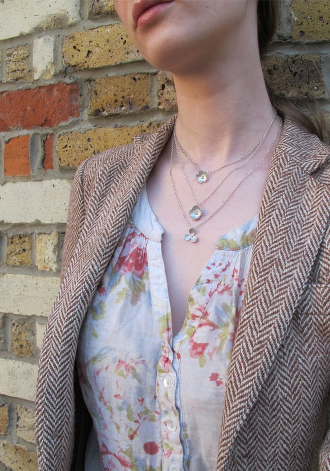 Springtime Wildflower Snowdrop flower pendant