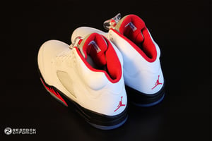 Image of Air Jordan 5 White Fire Red Black