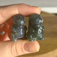 Image 3 of Moss Agate Chubby Dino ($9)