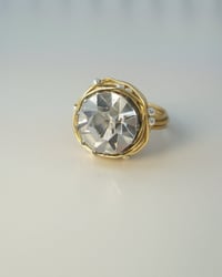 "The Leading Role in brass" vintage button ring