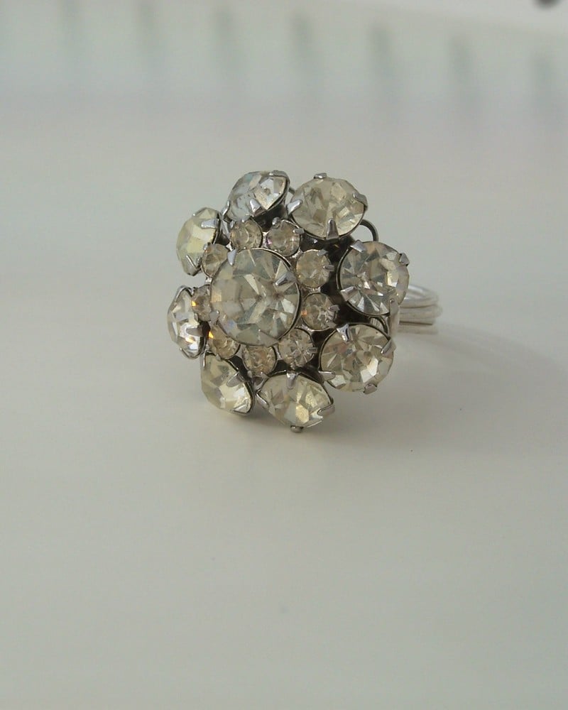 Image of "The Winter Queen" vintage button ring