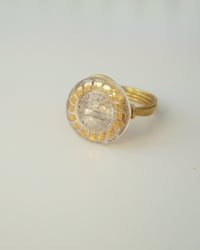 "High School Sweetheart" vintage glass button ring
