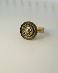Image 1 of "The Dark Star" antique button ring