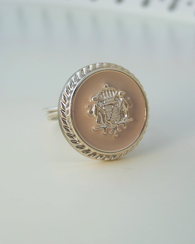 Image of "Her Royal Highness" vintage-style button ring