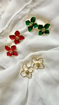 Image 2 of Hibiscus Flower Stud Earrings 
