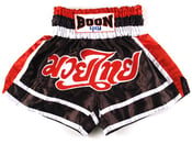 Image of Boon Sport Red White Black Muay Thai Shorts